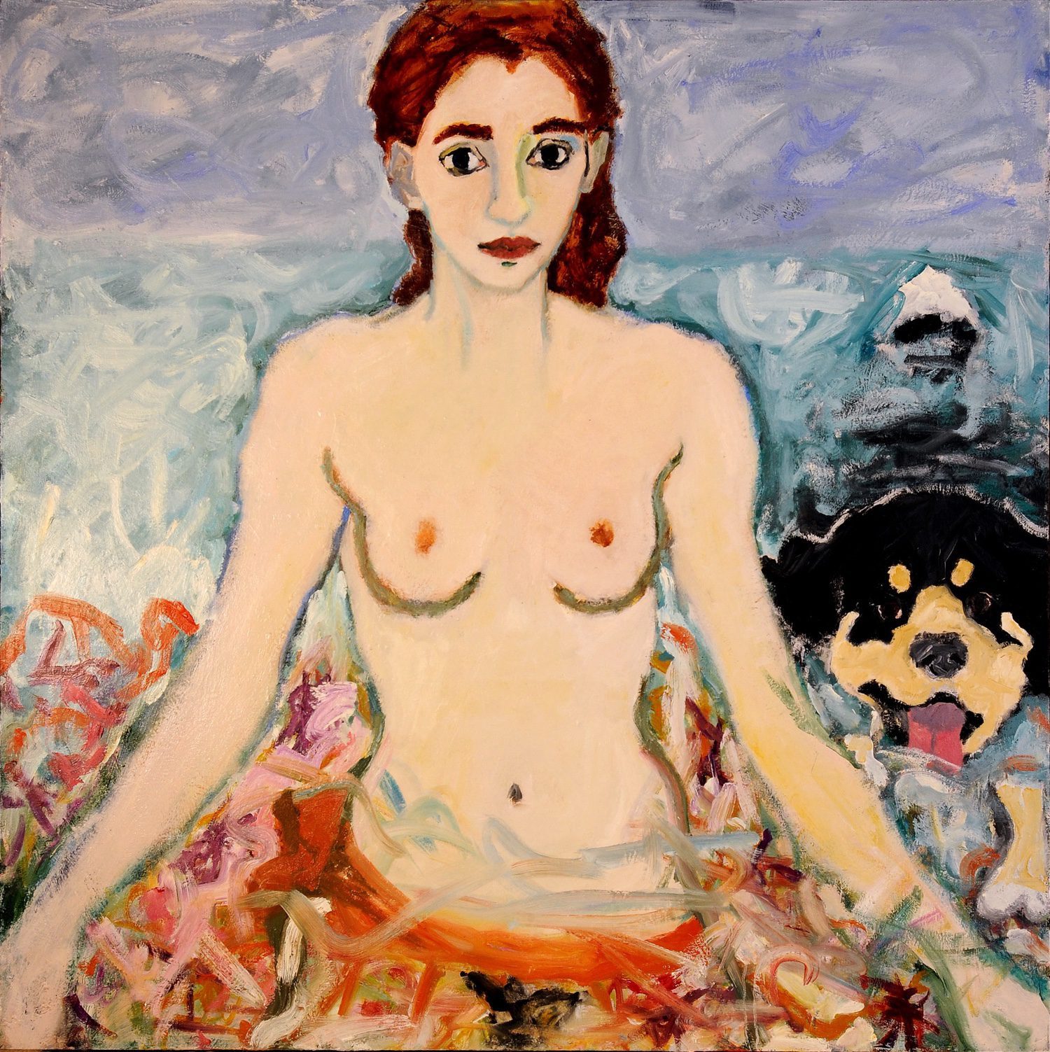 Wearing Multicolored Skirt in the Ocean