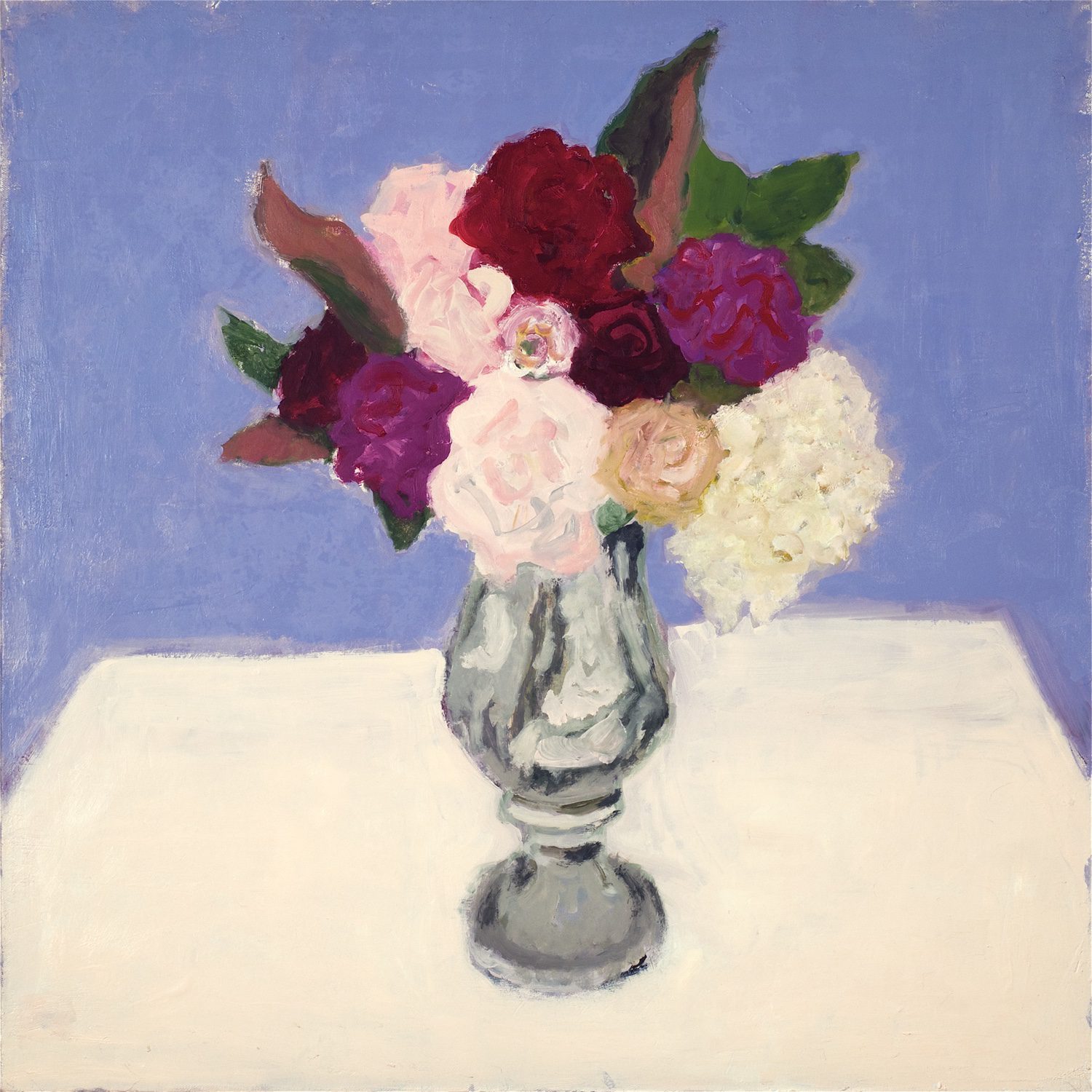 Flowers in Silver Vase