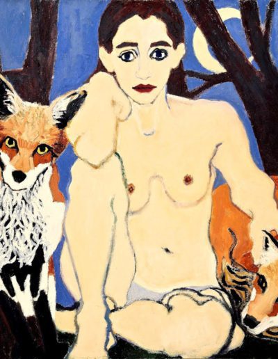 Woman with Foxes