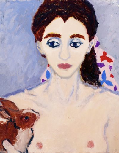Woman with Rabbit Colored Bow- Betsy Podlach Commission Artwork NY
